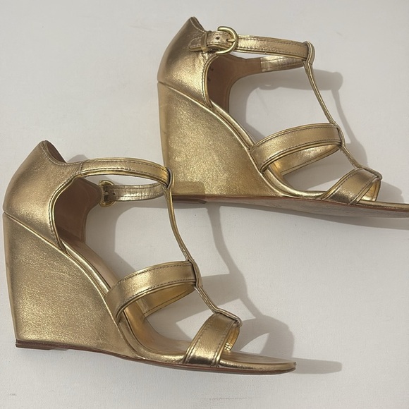 Coach Trixy Gold Metallic Open Toe Gold Strappy Sandals - Picture 4 of 6